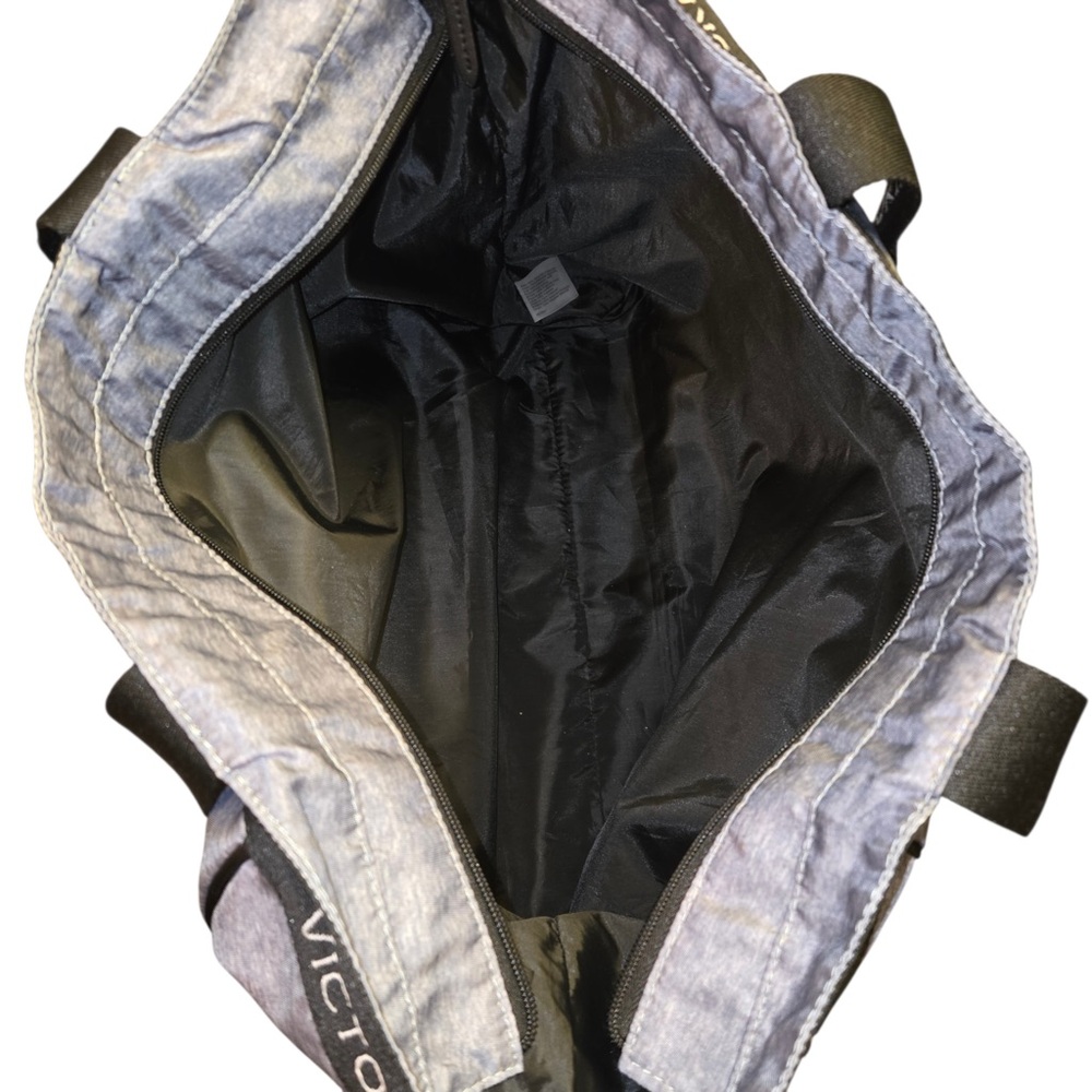 Victoria's Secret Sport Cinch Tote Gray Marl Water Resistant Zip Travel Gym Bag - Picture 3 of 10